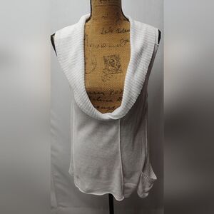 Eileen Fisher Sleeveless Sweater Tank Vest Sz M White 20" Pit to Pit
